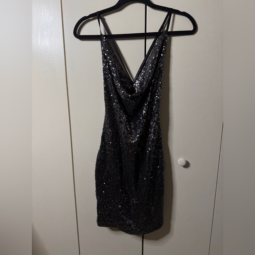 Elegant Black Sequin Dress New Year's Eve dress